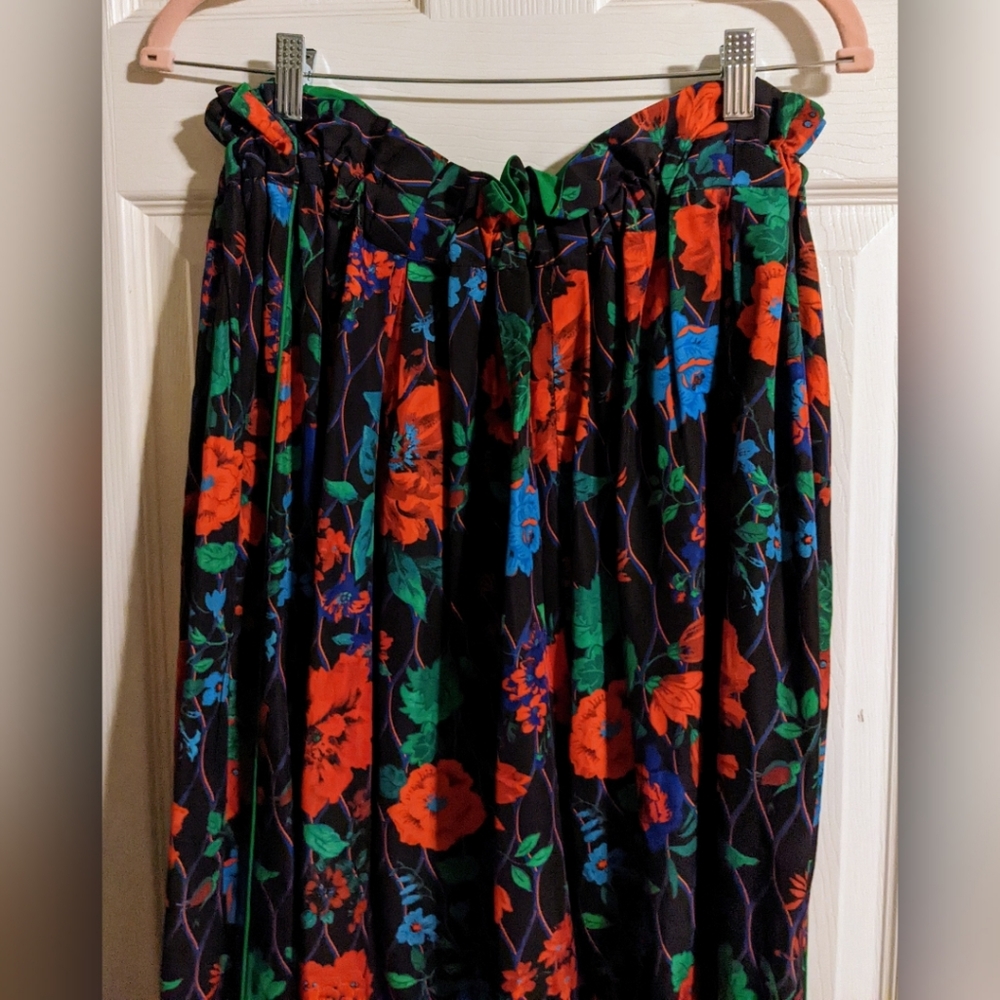 SOLD *HP* H&M x Kenzo Wide Leg Pants S Floral Print Reversible Rare Silk Blend - Picture 5 of 5
